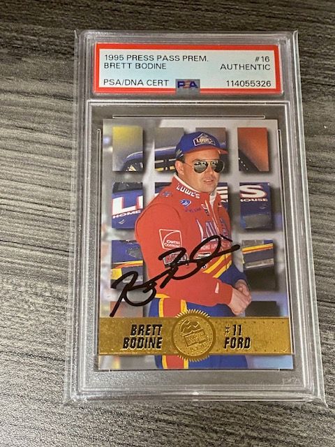 Brett Bodine Signed 1995 Press Pass Premium Racing #16 NASCAR PSA/DNA