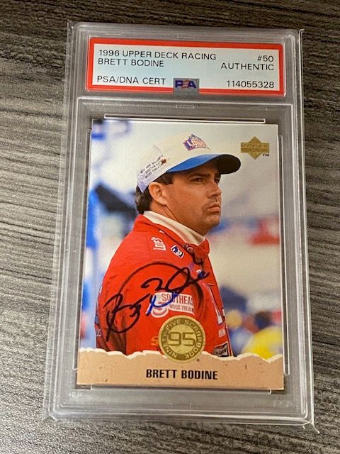 Brett Bodine Signed 1996 Upper Deck Racing #50 NASCAR PSA/DNA