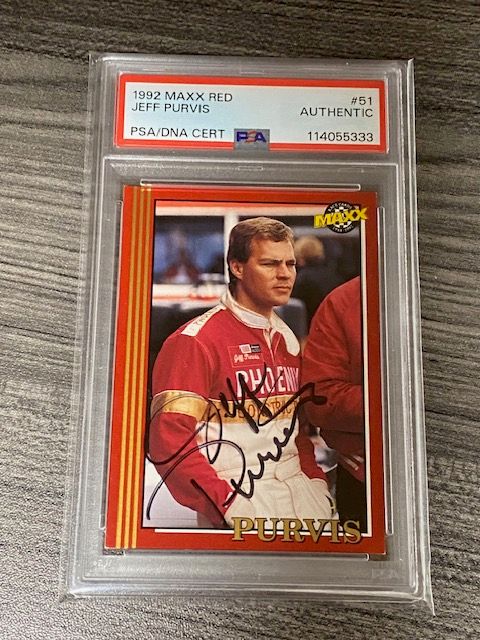 Jeff Purvis Signed 1992 Maxx Red Racing #51 NASCAR PSA/DNA