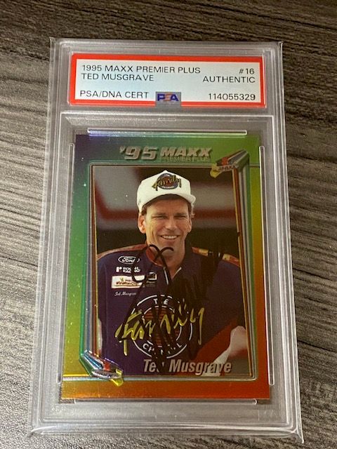 Ted Musgrave Signed 1995 Maxx Premier Plus Racing #16 NASCAR PSA/DNA