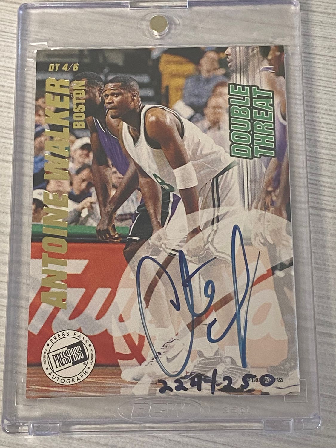 1997 Press Pass Antoine Walker & Ron Mercer Double Threat Autograph 2-Sided Card 224/250