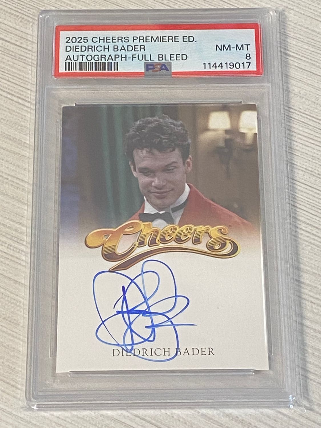 2025 Cheers Premiere Edition Diedrich Bader Autograph Full Bleed PSA 8 NM-MT