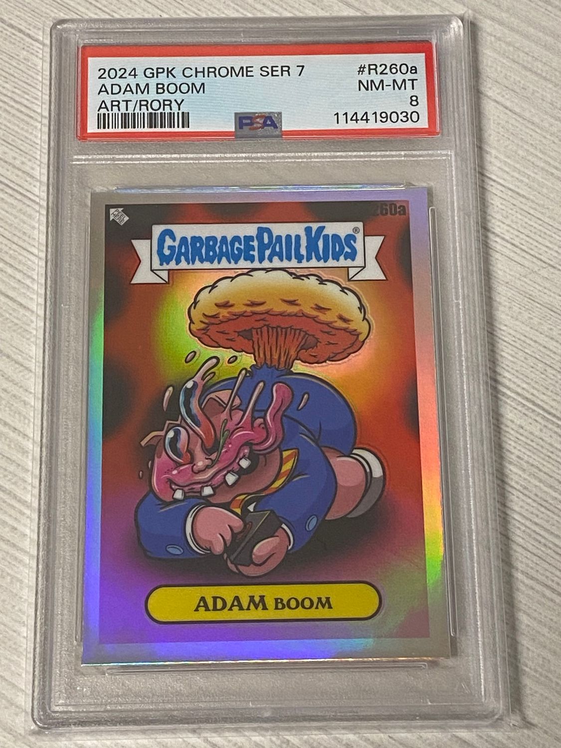 2024 Garbage Pail Kids GPK Chrome Series 7 ADAM BOOM PSA 8 NM-MT Graded Card