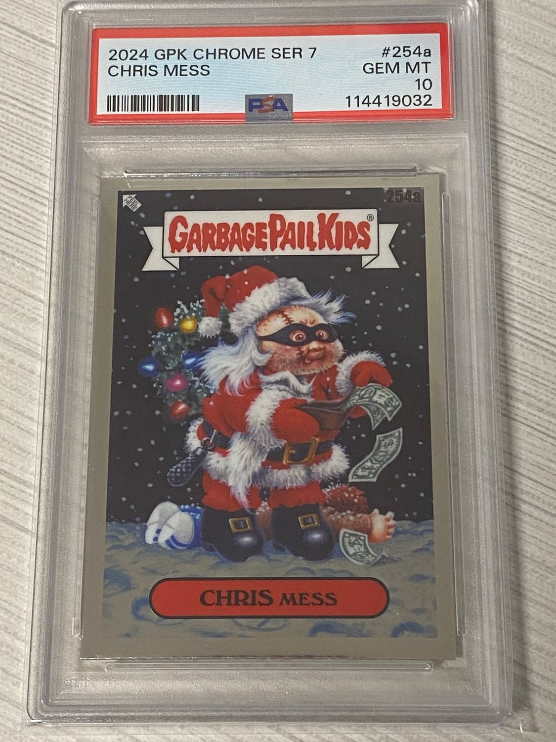 2024 Garbage Pail Kids GPK Chrome Series 7 #254a Chris Mess PSA GEM MT 10 Mint