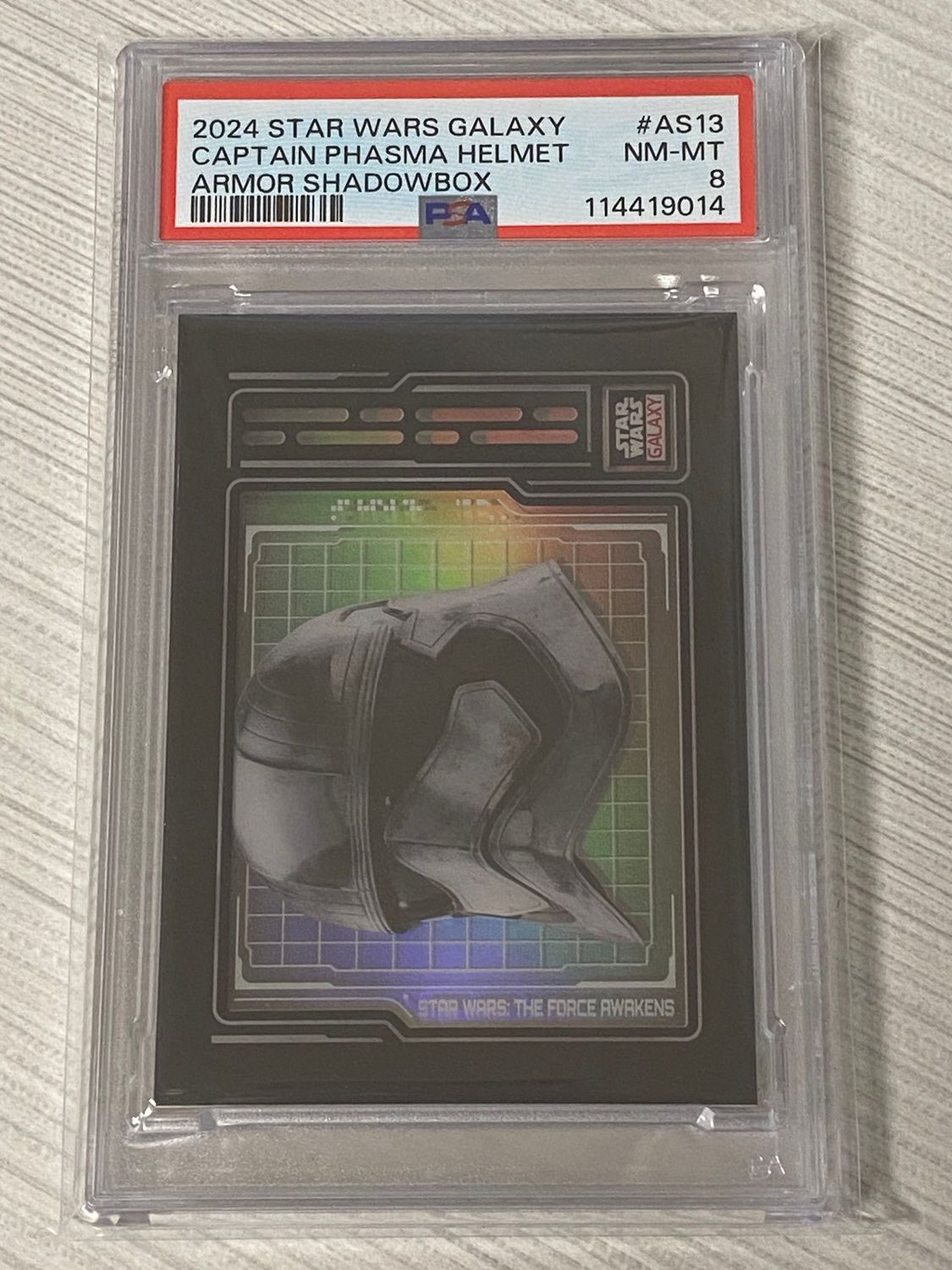2024 Star Wars Galaxy Captain Phasma Helmet Armor Shadowbox PSA 8 NM-MT #AS13