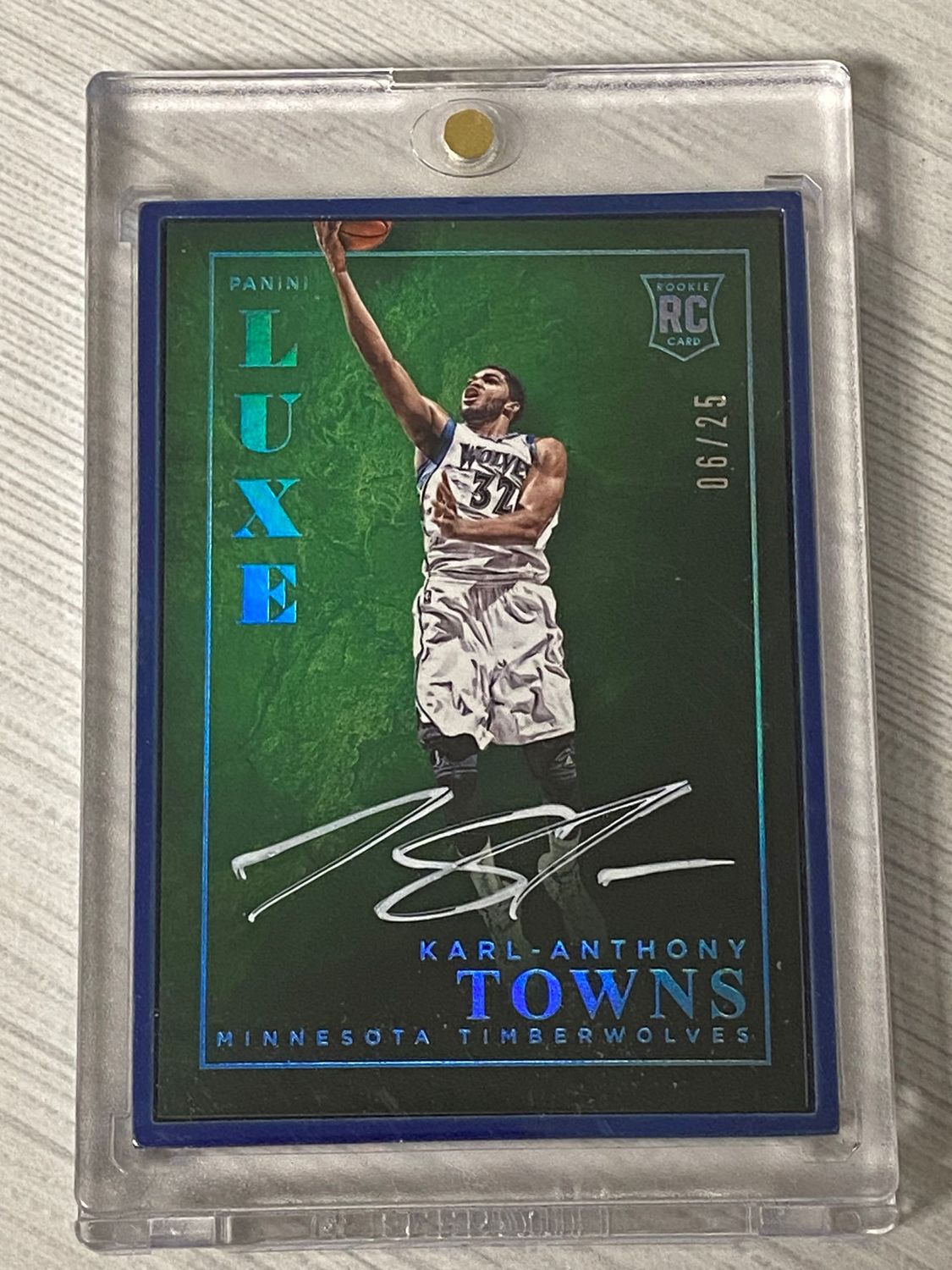 Karl-Anthony Towns 2015 Panini Luxe Rookie RC #06/25 Minnesota Timberwolves Auto