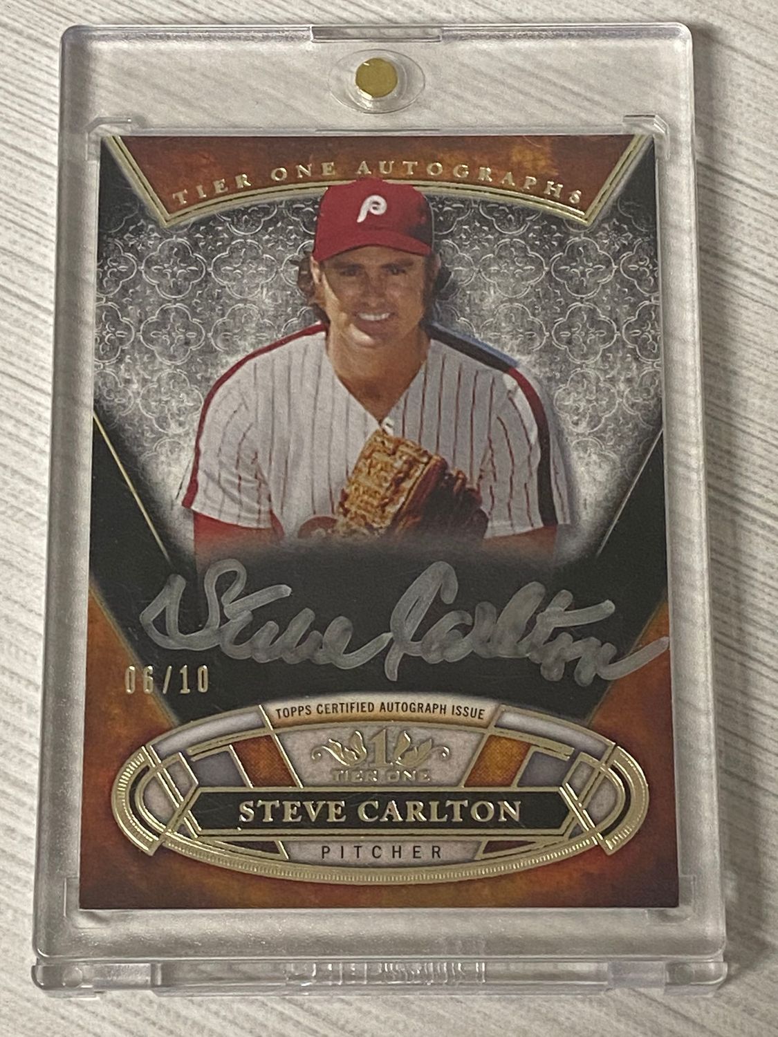 "2007 Topps Tier One Steve Carlton Autograph #06/10 Phillies HOF Pitcher