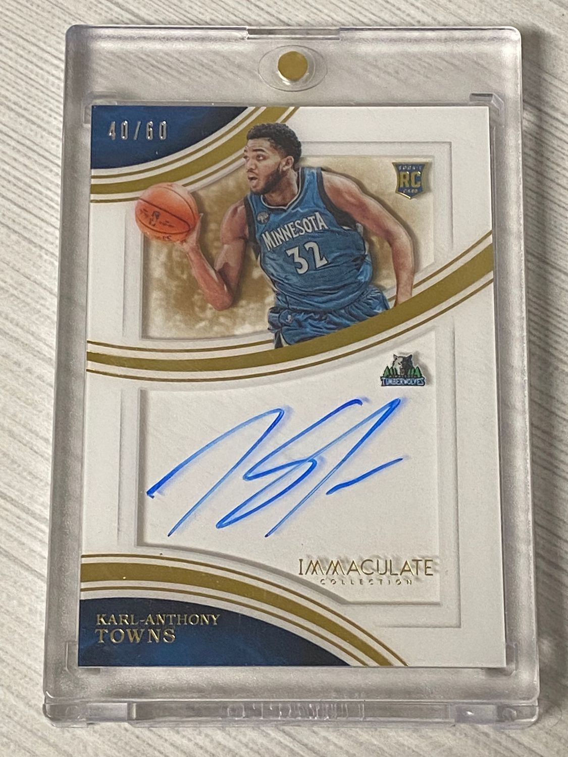 2020 Immaculate Collection Karl-Anthony Towns Rookie Auto #40/60 Minnesota Timberwolves