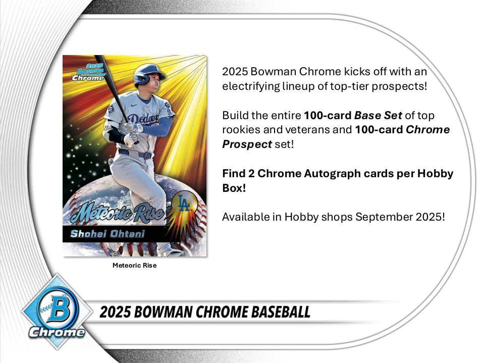 2025 Bowman Chrome Baseball Hobby Box (Pre-Order)