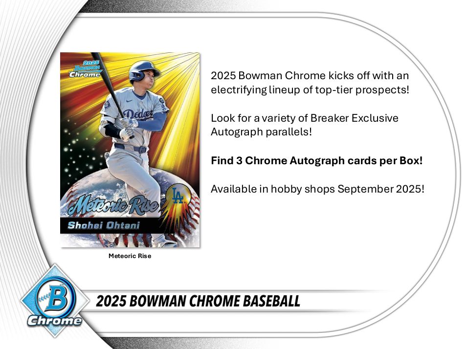 2025 Bowman Chrome Baseball Breaker Delight 6 Box Case (Pre-Order)