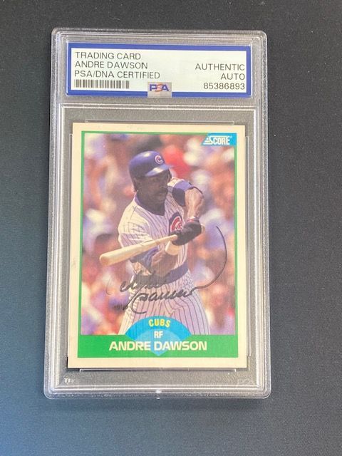 Authentic PSA Certified Signed Andre Dawson Chicago Cubs 1989 Score Baseball Card