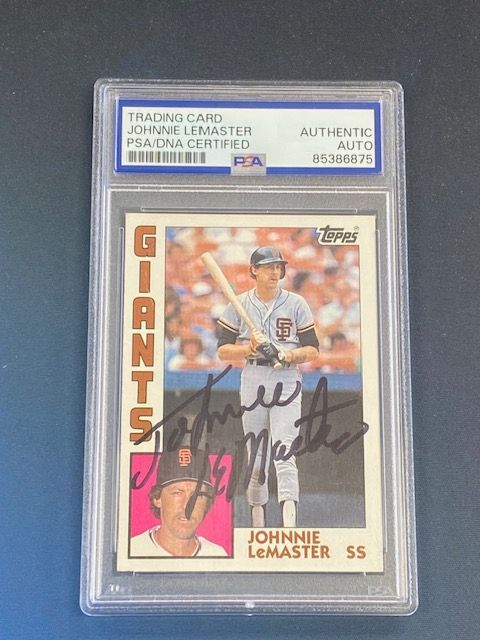 Autographed Johnnie LeMaster San Francisco Giants 1984 Topps Baseball Card PSA/DNA Certified