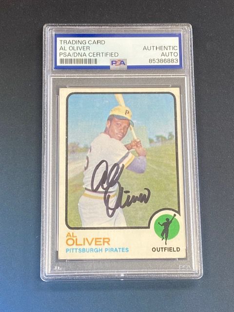 PSA Certified Authentic Al Oliver Signed 1972 Topps Pittsburgh Pirates Baseball Card #640