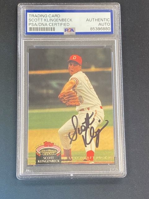 Scott Klingeneck Signed 2000 Topps Stadium Club Baseball Card PSA Certified Authentic