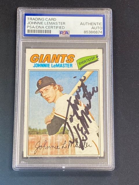 Vintage Johnnie LeMaster Signed San Francisco Giants Baseball Card - PSA Certified