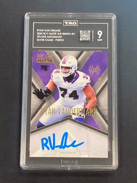 2024 Wild Card Matte Ryan Van Demark Auto Purple Silver Chase TAG 9 Mint RC