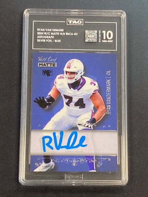 2024 Wild Card Matte Ryan Van Demark Auto Blue Silver Foil TAG 10 Gem Mint RC