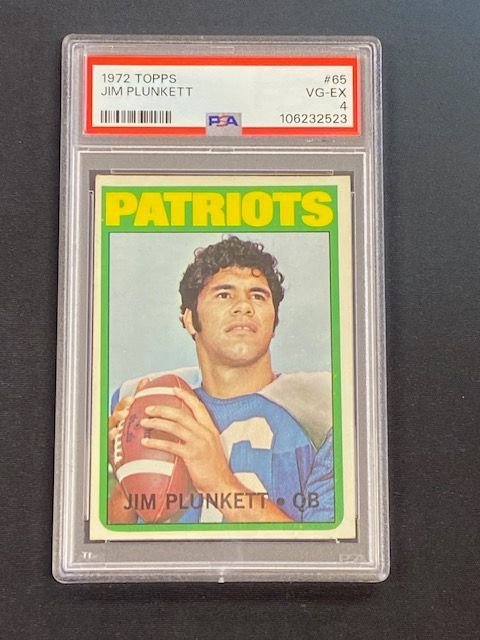 1972 Topps Jim Plunkett #65 PSA 4 VG-EX New England Patriots Vintage NFL QB
