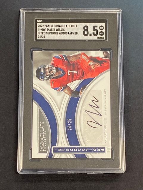 2022 Immaculate Malik Willis Auto #24/25 Introductions SGC 8.5 MT Titans RC SSP