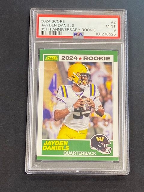 2024 Score Jayden Daniels Rookie #2 PSA 9 Mint 35th Anniversary Commanders RC QB