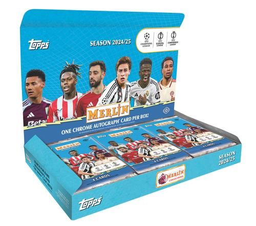 2024-25 Topps UEFA Club Competitions Merlin Chrome Soccer Hobby Box (Presell)