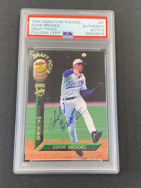 1994 Signature Rookies 87 Eddie Brooks Draft Picks 2418/7750 On Card PSA/DNA Auto 9 Kentucky