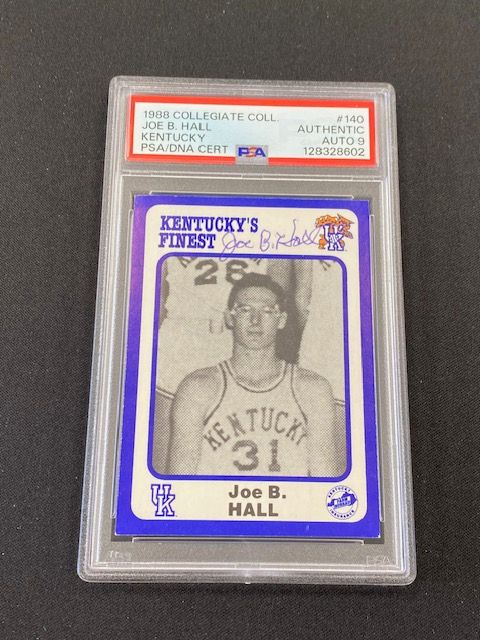 1988 Collegiate College 140 Joe B. Hall On Card PSA/DNA Auto 9 Kentucky