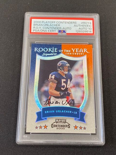 2000 Playoff Contenders ROY4 Brian Urlacher On Card 095/100 PSA/DNA Auto 10 Bears 2000 Playoff Contenders ROY4 Brian Urlacher On Card 095/100 PSA/DNA Auto 10 Bears