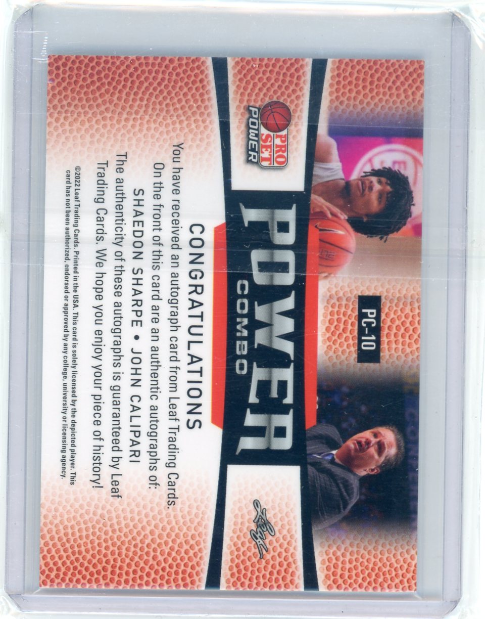 2023 Pro Set Power Combos DJ Wagner John Calipari Dual Auto 20/20 Kentucky