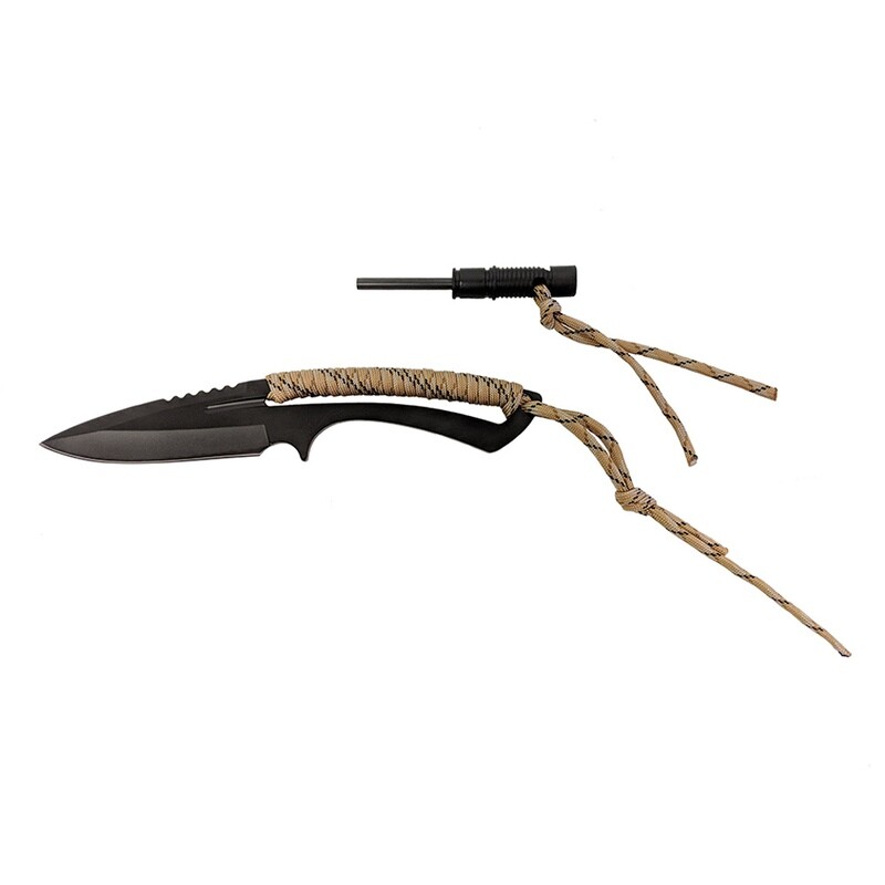 COUTEAU DE SURVIE AVEC PARACORDE ET ALLUME-FEU
