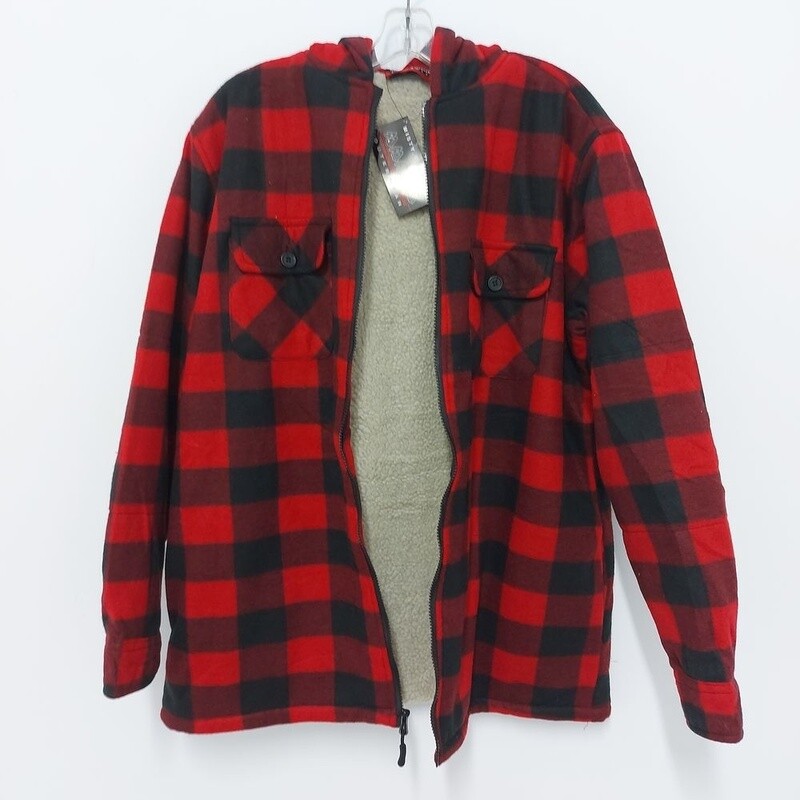 VESTE À CARREAUX EN POLAR AVEC CAPUCHON