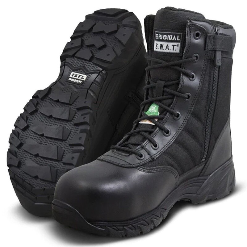 BOTTES DE SÉCURITÉ ORIGINAL SWAT CSA CLASSIC 9” AVEC FERMETURE ÉCLAIR NOIR