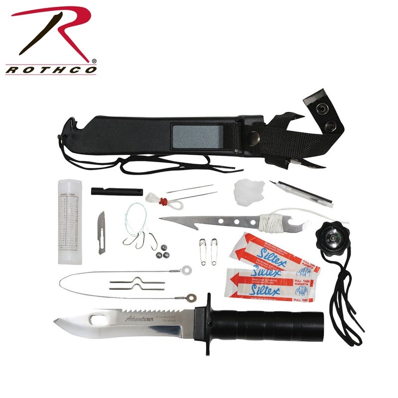 COUTEAU DE SURVIE AVENTURIER AVEC ACCESOIRES ROTHCO