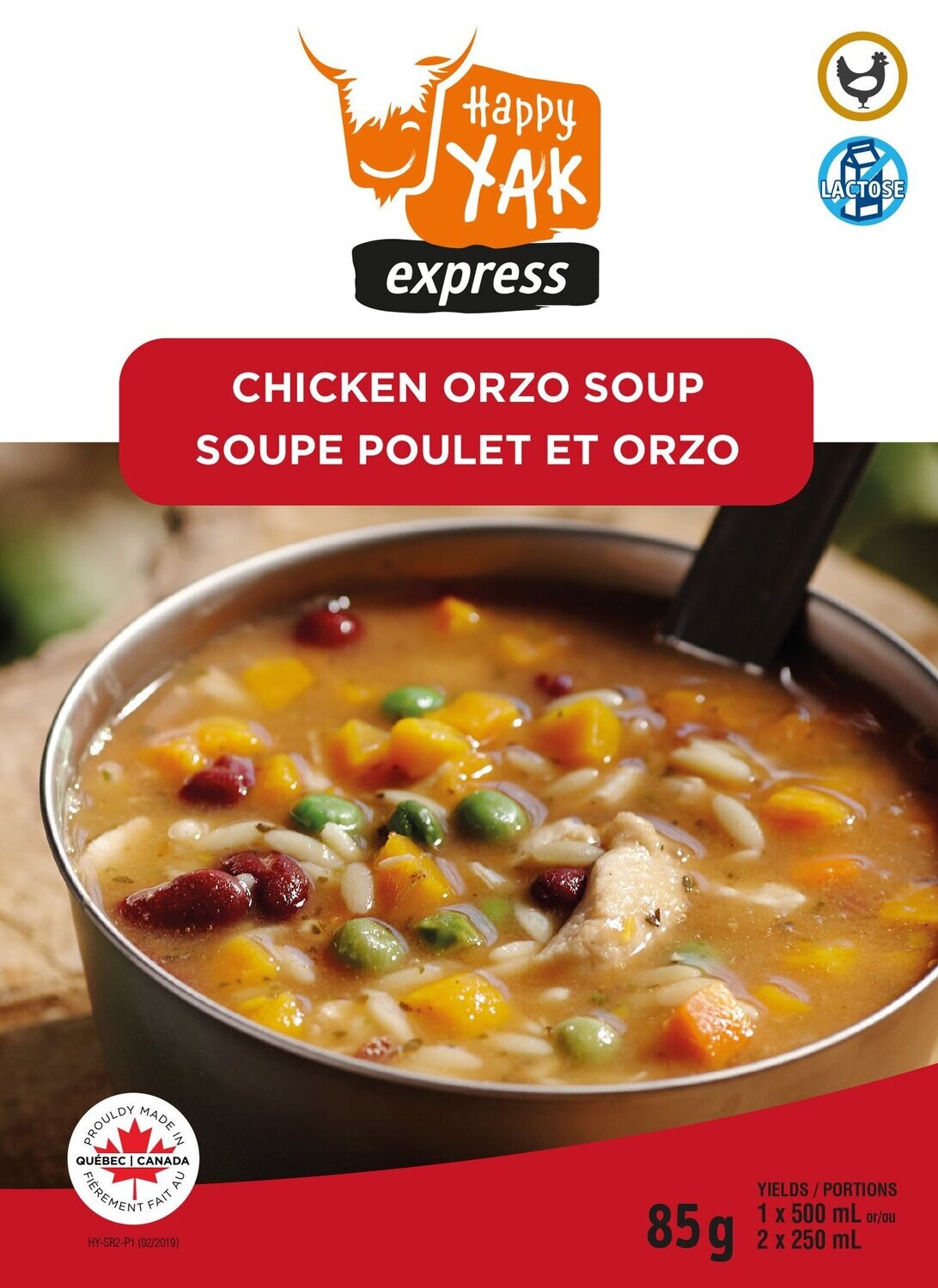SOUPE POULET ET ORZO HAPPY YAK
