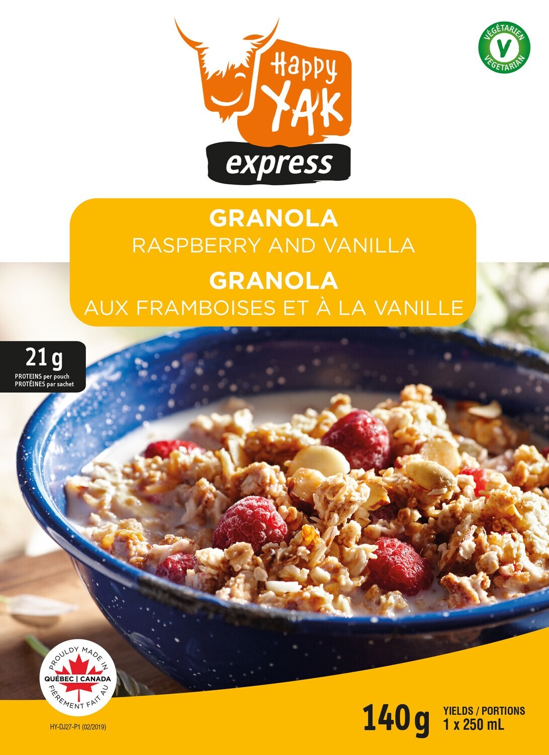 GRANOLA AUX FRAMBOISES ET VANILLE HAPPY YAK