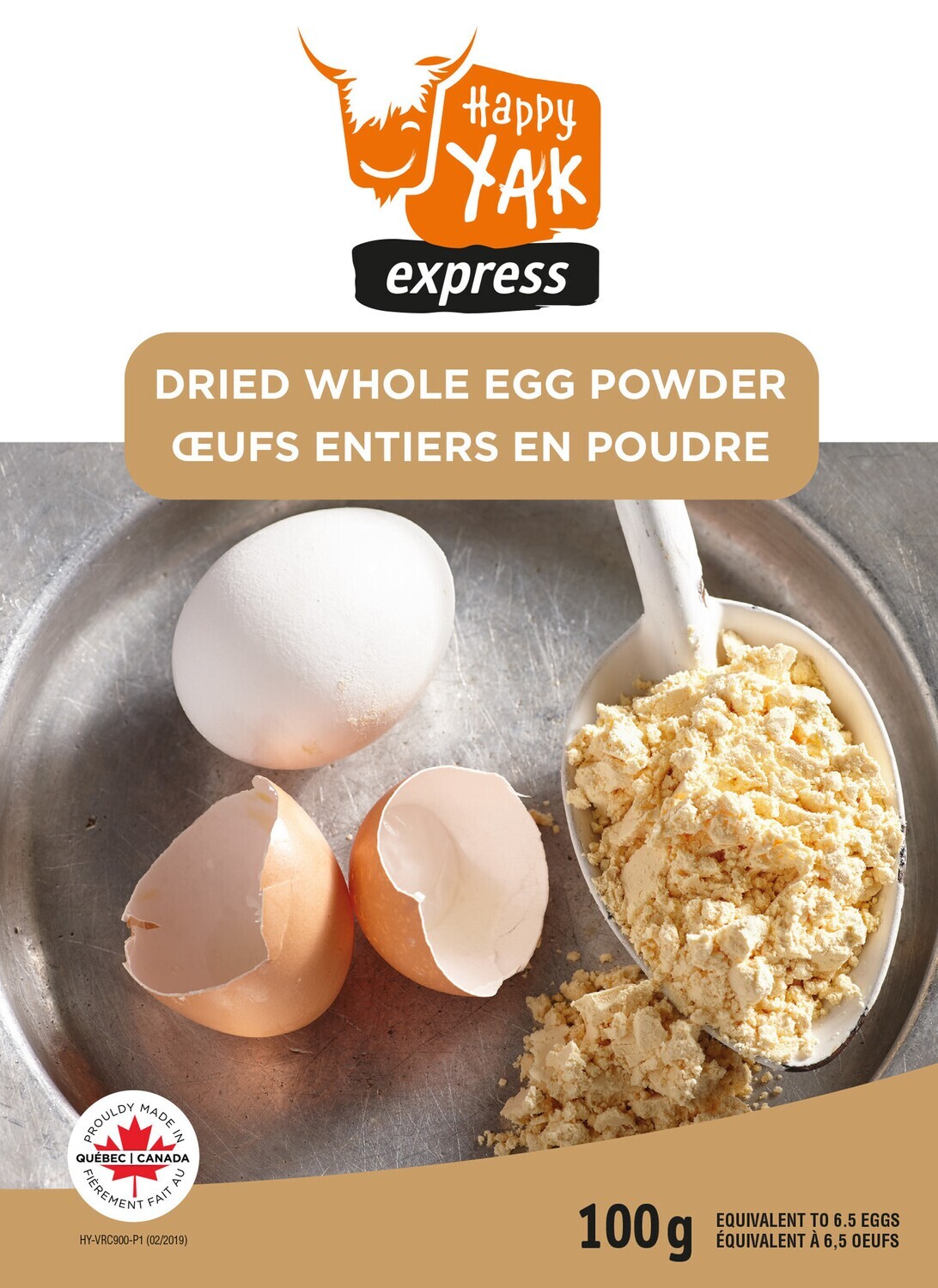 OEUFS ENTIERS EN POUDRE (100 GR) HAPPY YAK