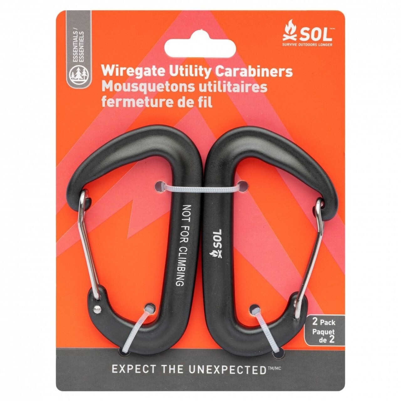 MOUSQUETONS UTILITAIRES FERMETURE DE FIL - SURVIVE OUTDOORS LONGER