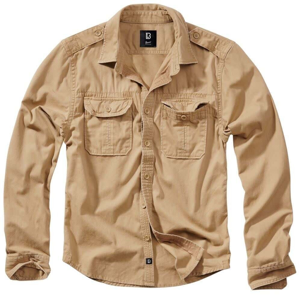 CHEMISE STYLE AUTHENTIQUE À MANCHES LONGUES BRANDIT, Couleur: BEIGE, Grandeur: SMALL
