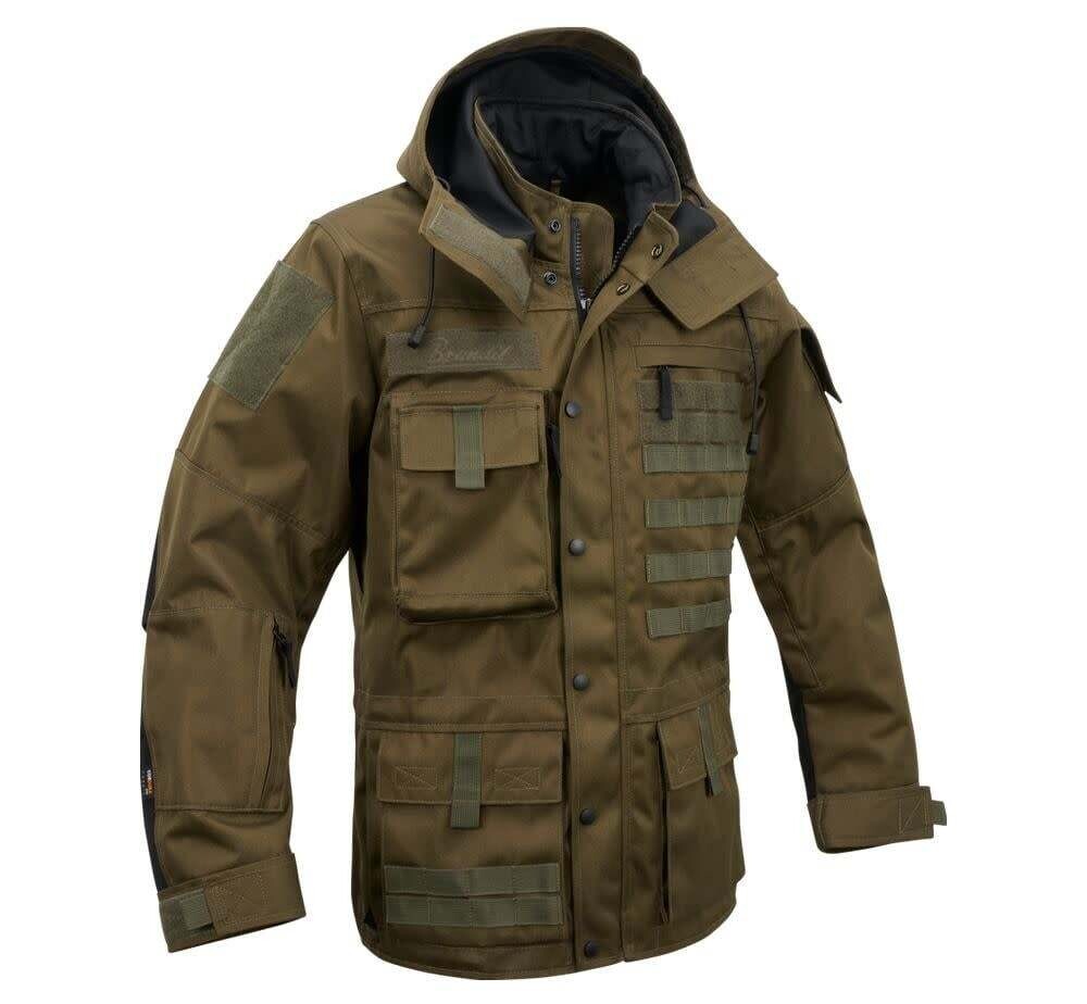 MANTEAU TACTIQUE DE TYPE COMMANDO BRANDIT, Couleur: VERT OLIVE, Grandeur: SMALL