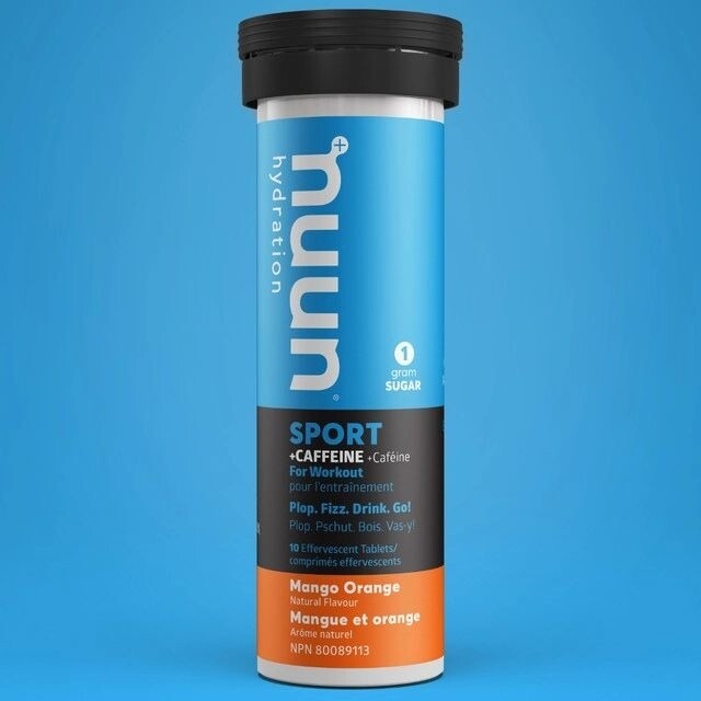 COMPRIMÉS NUUN - SPORT AVEC CAFÉINE, SAVEUR: Mangue et orange