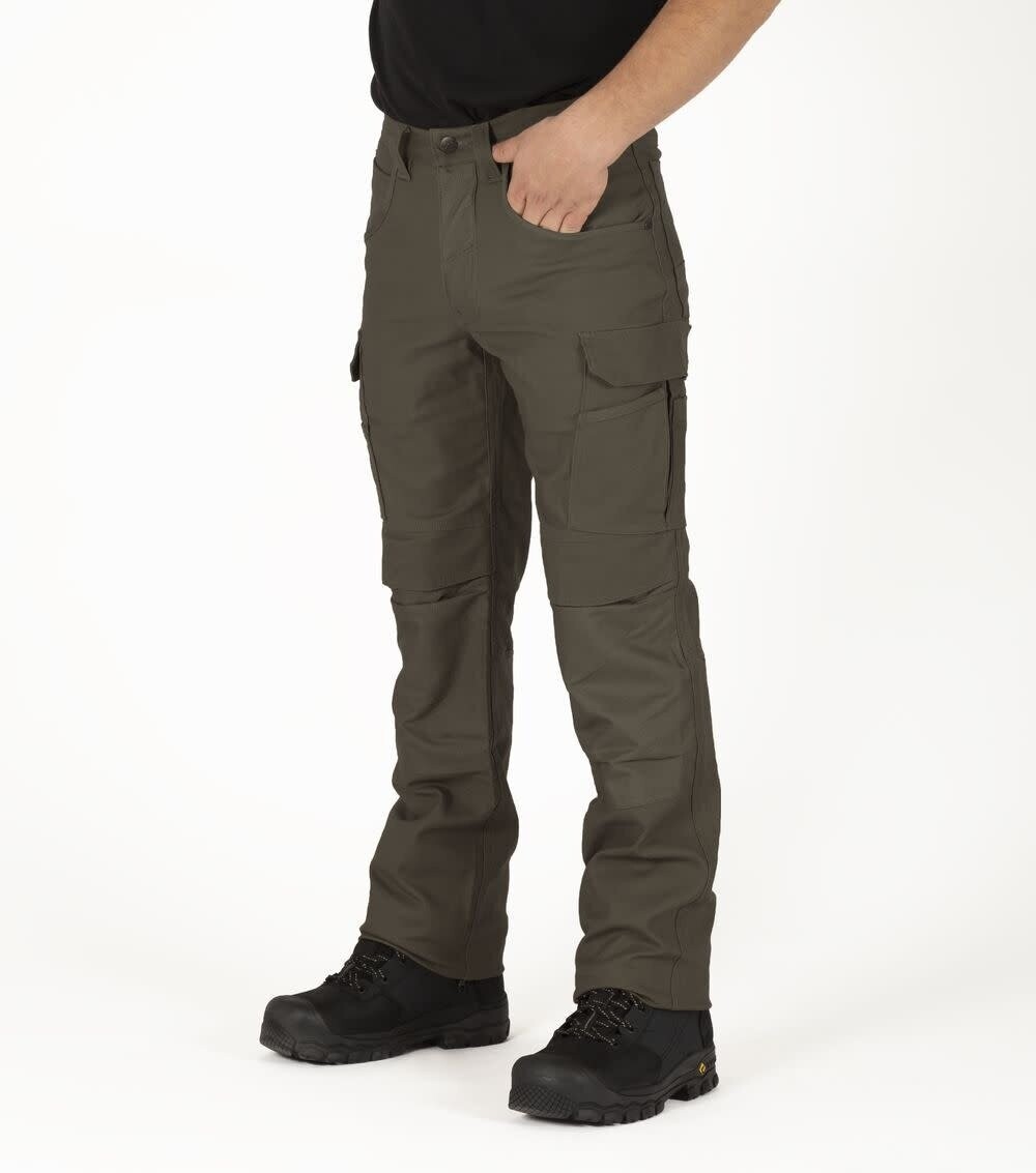 PANTALON MULTIPOCHE EN CANEVAS EXTENSIBLE NAT'S, Couleur: VERT FUMÉ, Grandeur: 28