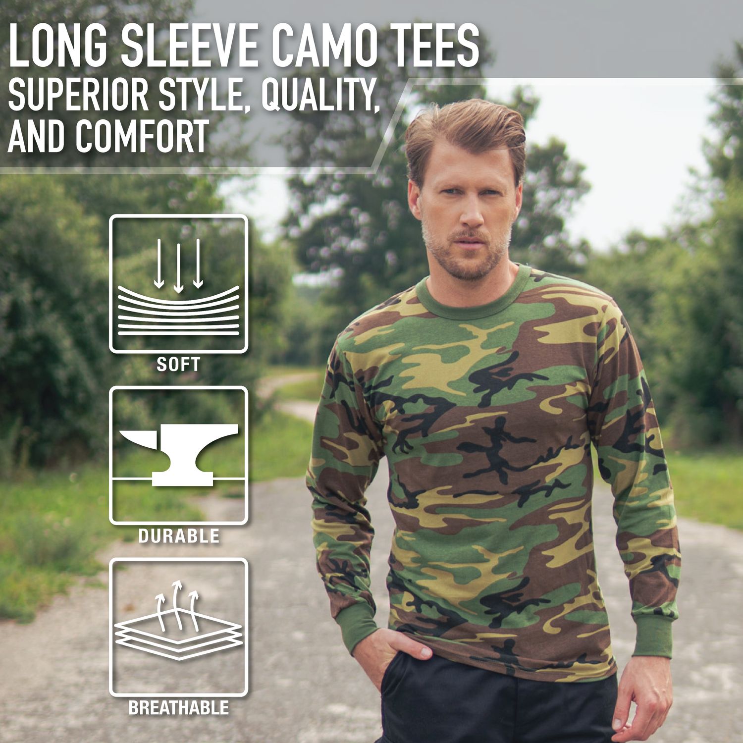 LONG SLEEVE COLOR CAMO SHIRTS