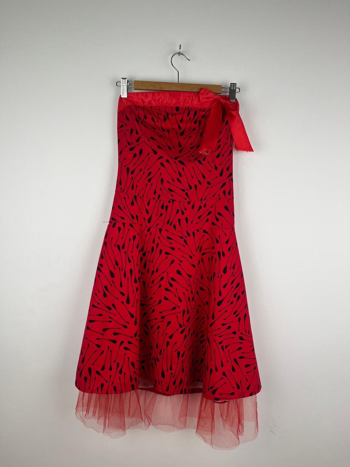 Vestido Vintage Rojo Pin-Up con Tul