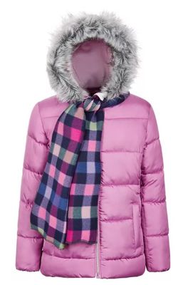S Rothschild CO Big Girls Solid Quilted Puffer Rose L 14