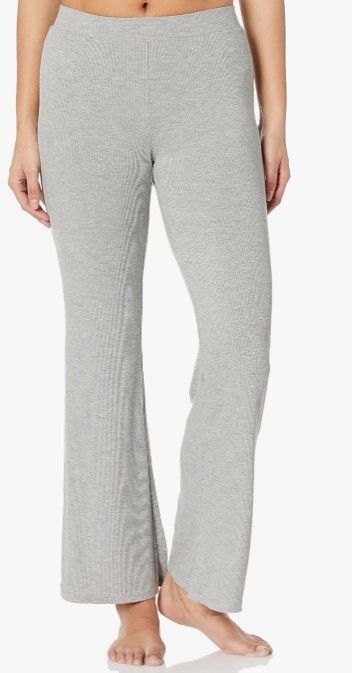 Steve Madden Womens Ribbed Flare-Leg Sleep Grey M