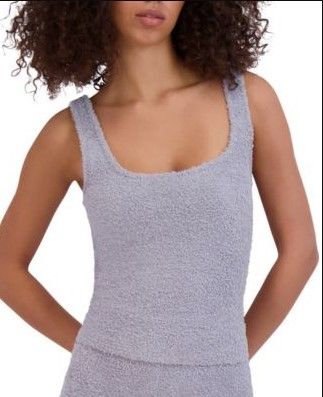 Steve Madden Womens Scoop-Neck Chenille Sl Lilac L