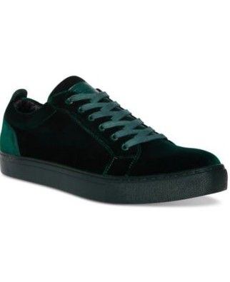 Steve Madden Mens Yazi Velvet Low-Top Sneakers