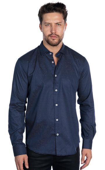Mizumi EyeLet Print Long Sleeve Shirt