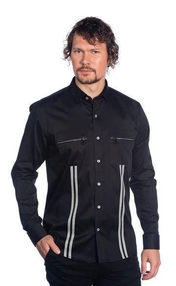 Johnny Q Zip Pockets w/Ribbon Detail Shirt
