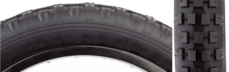 TIRE SUNLT 16x2.125 CST93 BK/BLK KNOBBY WIRE